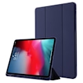 Pikkukuva 1 / 2: iPad Pro 12.9 (2022) / (2021) / (2020) kolminkertainen nahkakotelo - Tummansininen Blue