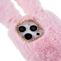 Miniatyrbild 4 av 6: Fluffy Rabbit iPhone 14 Pro Max skal - Rosa Rosa