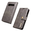 Pikkukuva 1 / 2: DG.MING Samsung Galaxy S10 Plus 2-in-1 haljasnahkainen suojakotelo - Harmaa Silver grey