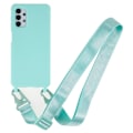 Miniatyrbillede 1 af 2: Tyndt TPU-etui med mat finish og justerbar strop til Samsung Galaxy A04s / A13 5G - Lysegrøn Green