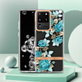Miniatyrbillede 2 af 2: Supertyndt og slidstærkt softcover til Samsung Galaxy S20 Ultra - Blå Rose Blue