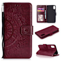 Miniatyrbillede 1 af 2: iPhone Xr flip cover i læder med Mandala-mønster - Brun Brown