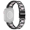 Miniatyrbillede 1 af 2: Apple Watch Series 8 (41 mm) urrem i rustfrit stål med rhinestone - Sort / Pink Mix Pink