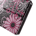 Miniatyrbillede 2 af 2: Moberg View Huawei Ascend P8 Læder Flip Etui - Lyserøde Sommerfugle Og Blomster Multicolor