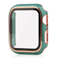 Miniatyrbild 1 av 6: Apple Watch SE 2022 (44mm) dual color electroplating cover with tempered glass - Blackish Green / Gold Grön