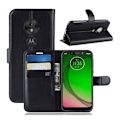 Miniatyrbillede 1 af 2: Motorola Moto G7 Play litchi skin læderetui - Sort Black