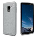Miniatyrbillede 1 af 2: IVSO Gentry Series Samsung Galaxy A6 Plus mobiletui i kunstlæder med Litchi overflade - Grå Silver grey