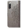 Miniatyrbild 2 av 2: Mandala läder Sony Xperia 10 IV fodral - Silver/Grå Silvergrå