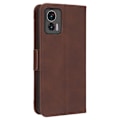 Miniatyrbillede 2 af 2: Stilfuldt Læder Etui med Pung til Motorola Edge 30 Neo - Brun Brown