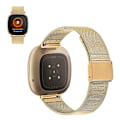 Pikkukuva 1 / 2: Fitbit Sense / Versa 3 elegantti ruostumattomasta teräksestä valmistettu ranneke - Kulta Gold