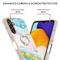 Pikkukuva 2 / 2: Marble Patterned Suojakuori With Ring Holder For Samsung Galaxy A13 5G - Vihreä And Keltainen Marble Haze Multicolor
