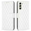 Miniatyrbillede 1 af 2: Rhombus mat Samsung Galaxy S21 FE flip etui - Hvid White