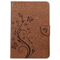 Pikkukuva 6 / 6: Samsung Galaxy Tab A8 10.5 (2021) perhonen kukka painettu nahkakotelo - Ruskea Brown