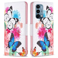 Miniatyrbillede 1 af 2: Wonderland OnePlus Nord N200 5G flip etui - To Sommerfugle Multicolor