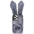 Miniatyrbild 1 av 6: Fluffy Rabbit iPhone 14 Pro Max skal - Silver/Grå Silvergrå