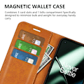 Pikkukuva 5 / 6: Lompakko Nahkakotelo For OnePlus 11 - Tumman Ruskea Brown