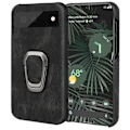 Miniatyrbillede 1 af 2: Stødsikkert lædercover med oval støttefod til Google Pixel 6 Pro - Sort Black