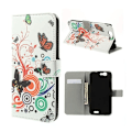 Pikkukuva 1 / 2: Moberg Huawei Ascend G7 Nahkakotelo - Perhoset & Ympyrät Multicolor