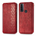 Pikkukuva 1 / 2: Nahkakotelo With A Stylish Rhombus Imprint For Tcl 20 Se - Punainen Red