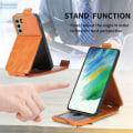 Pikkukuva 5 / 6: Vertical Flip Phone Suojakotelo With Zipper For Samsung Galaxy S21 FE - Ruskea Brown