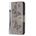 Miniatyrbild 3 av 6: Butterfly läder Samsung Galaxy A54 fodral - Silver/Grå Silvergrå