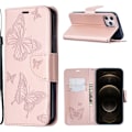 Miniatyrbild 1 av 2: Butterfly läder iPhone 12 Pro Max fodral - Rosa Rosa