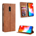 Miniatyrbillede 1 af 2: OnePlus 6T vintage stil læder flip etui - Brun Brown
