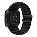 Miniatyrbillede 1 af 2: Fitbit Sense 2 / Versa 4 elastisk nylon-urrem - Sort Black
