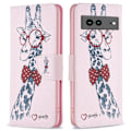 Pikkukuva 1 / 2: Wonderland Google Pixel 7a Läppäkotelo - Giraffe Pink