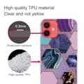 Miniatyrbilde 2 av 2: Marmordesign iPhone 13 Mini deksel - Sekskanter I Lilla Bakgrunn Multicolor