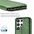 Pikkukuva 2 / 6: Nahkakotelo With A Stylish Rhombus Imprint For Samsung Galaxy S23 Ultra - Vihreä Green