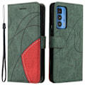 Miniatyrbillede 1 af 2: Tekstureret Læder Etui med Strop TilMotorola Edge 20 Pro - Grøn Green