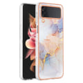 Miniatyrbild 6 av 6: Marmormotiv Samsung Galaxy Z Flip4 skal - Milky Way Marmor Vit multifärg
