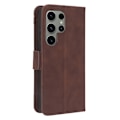 Miniatyrbillede 2 af 2: Stilfuldt Læder Etui med Pung til Samsung Galaxy S23 Ultra - Brun Brown