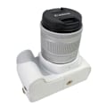 Miniatyrbillede 1 af 2: Canon EOS 200D halvt kamera beskyttelsesetui i kunstlæder - Hvid White