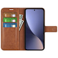 Pikkukuva 6 / 6: Lompakko Nahkakotelo For Xiaomi 13 - Vaalean Ruskea Brown