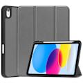 Pikkukuva 1 / 2: iPad 10.9 (2022) kolminkertainen nahkakotelo - Harmaa Silver grey