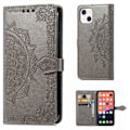 Miniatyrbild 1 av 2: Mandala läder iPhone 13 fodral - Silver/Grå Silvergrå