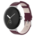 Miniatyrbild 4 av 5: Enkelt klockarmband i läder för Google Pixel Watch - Vinröd Röd