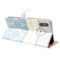 Miniatyrbillede 2 af 2: iPhone Xs Max flip cover i mønstret læder - Damask Flower Blue
