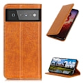Miniatyrbillede 1 af 2: Google Pixel 6 flip etui i ægte læder med pung – Brun Brown