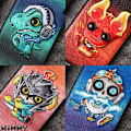Miniatyrbillede 2 af 2: Nimmy Big Eyes iPhone 11 Pro Max broderet cover - Orange Orange