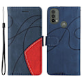 Miniatyrbillede 1 af 2: Tekstureret Læder Etui med Strop TilMotorola Moto E30 / E40 / E20 - Blå Blue