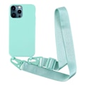 Miniatyrbillede 1 af 2: Tyndt TPU etui med mat finish og justerbar strop til iPhone 12/12 Pro - Lysegrøn Green