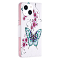 Miniatyrbillede 2 af 2: Wonderland iPhone 14 flip etui - Ferskenblomst Og Sommerfugle Multicolor