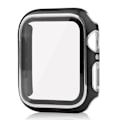 Pikkukuva 1 / 5: Apple Watch SE 2022 (40mm) kaksivärinen galvanoitu suojus karkaistulla lasilla - Musta / Hopea Black