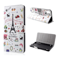 Pikkukuva 1 / 2: iPhone Xs Max Kuviollinen Lompakko Suojakotelo Synteetti Nahasta - Eiffel Torni Ja Kuviot Multicolor