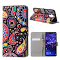 Miniatyrbillede 1 af 2: Huawei Mate 20 Lite mobiletui i kunstlæder med smukt printet mønster -  Paisley blomst Multicolor
