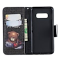 Miniatyrbillede 2 af 2: Samsung Galaxy S10e trykt mønster læder flip etui - Bjørn med Advarsel Multicolor