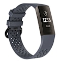 Miniatyrbild 1 av 2: Fitbit Charge 3 klockarmband i mjuk silikon som andas - Storlek: L - Svart / Blå multifärg